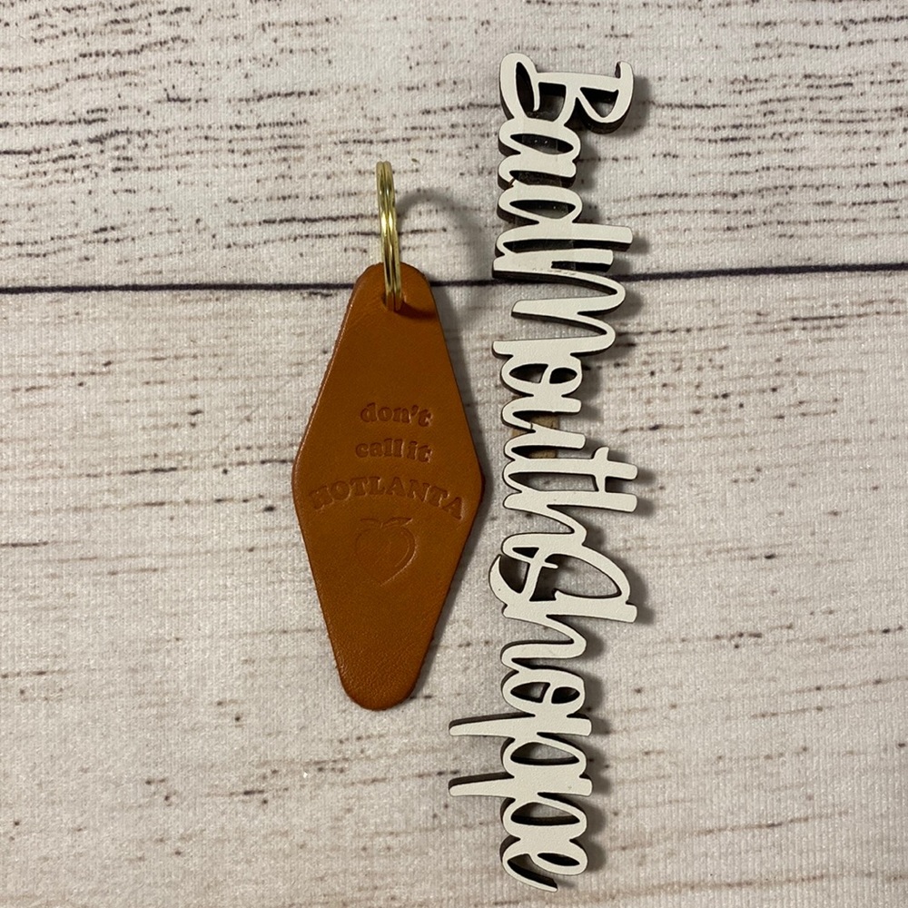 DON'T CALL IT HOTLANTA Handmade Hand Stamped Leather Atlanta Georgia Keyring